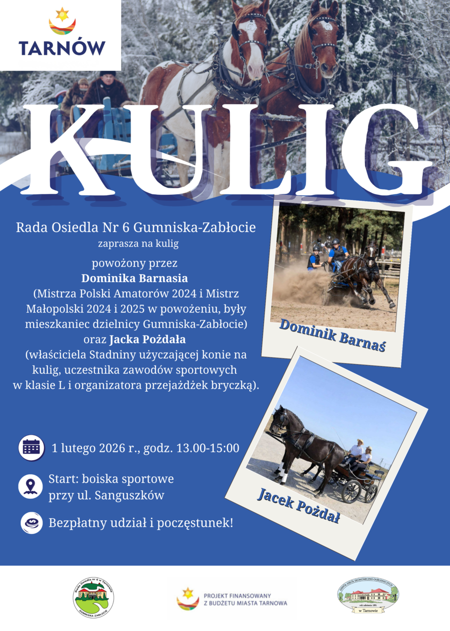 Na zdjęciu plakat kuligu z informacjami
